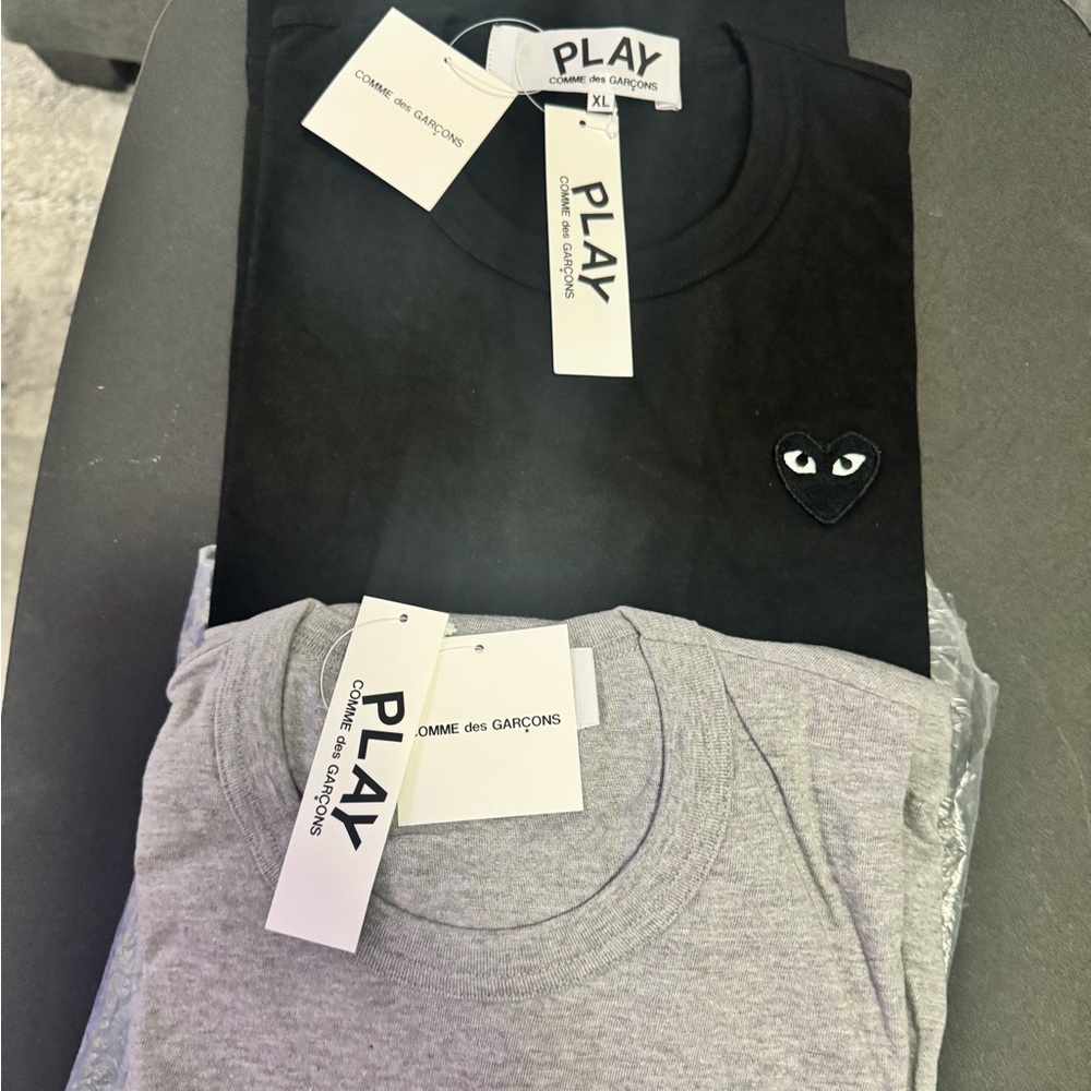 Comme des Garcons PLAY Black and Gray Tees